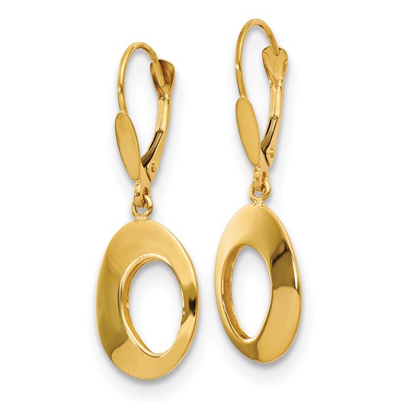 Leslie's 14K Polished Hollow Circles Leverback Earrings